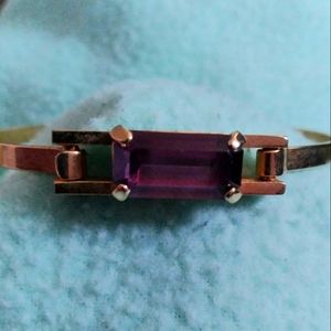 Beautiful pre-owned goldtone bracelet with Amethyst stone (February birth stone)